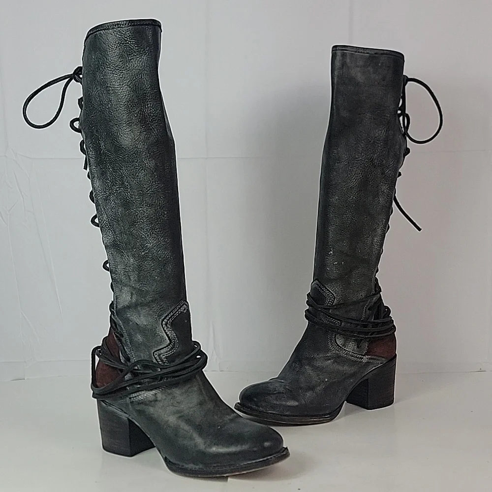 Freebird By Steven Coal Tall Lace-up Women's Boots - Picture 3 of 12
